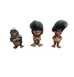 Set of 3 Norwegian Troll Figurines