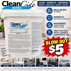 CleanCide Disinfecting Wipes Large Bucket