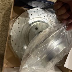 NEW Detroit Axle Front Brake Rotors (Pair) - Drilled & Slotted - for 2016-2019 Mazda CX-9