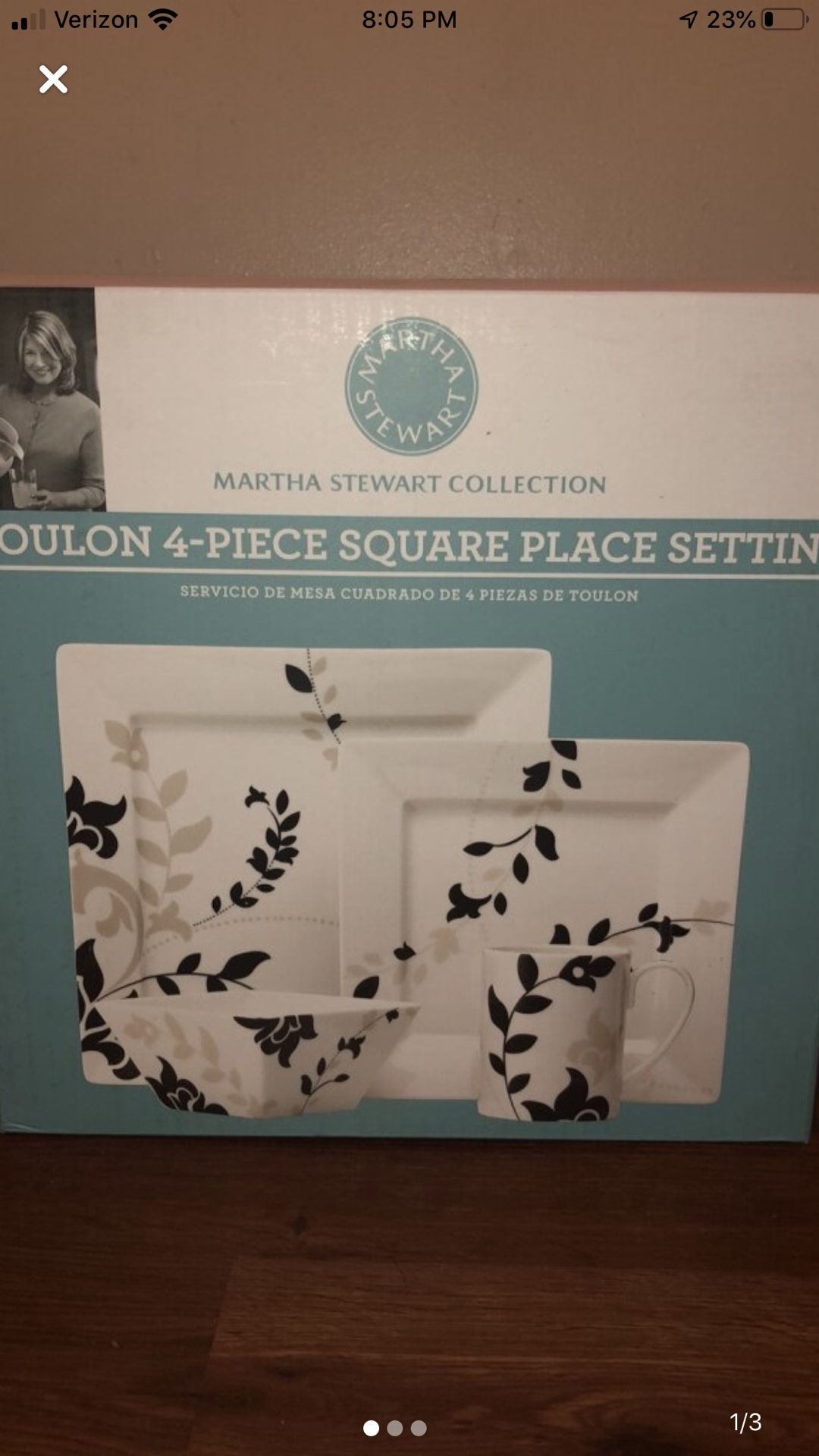 Martha Stewart Collection Toulon 4 piece square place setting