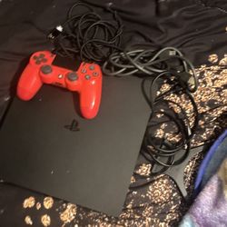 PS4 With All The Cords And Controller 