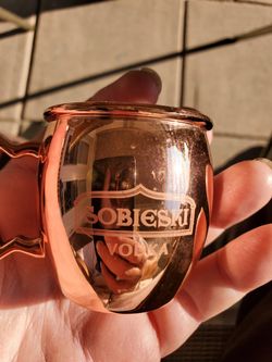 2 Sobieski Vodka shot glasses