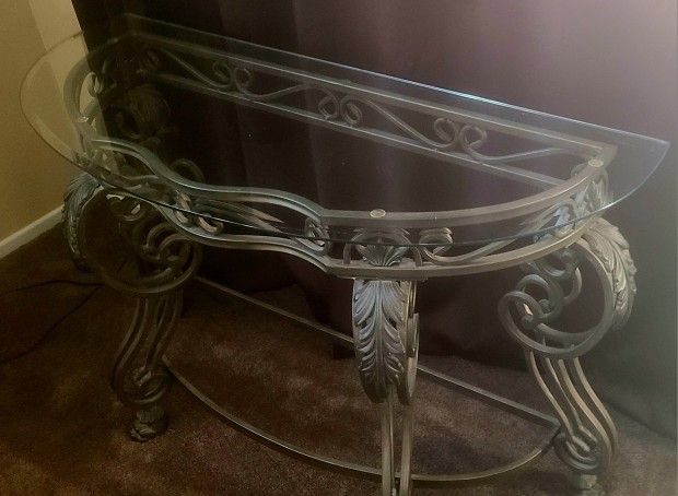 Three piece glass coffee table set