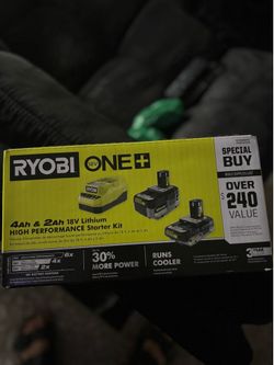 RYOBI 18V Lithium Battery set 4ah/2ah with charger