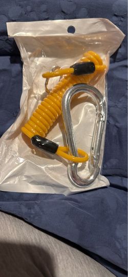 Coiled Safety Lanyard with Carabiner Clip