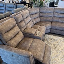 6pc Power Reclining Sectional 