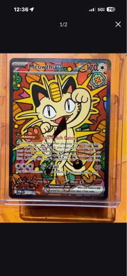 Meowth EX Pokémon Card 121/088 Full Art Holo