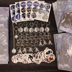 Wednesday Addams Keychains, Stickers,Treat Bags,Chain lot 
