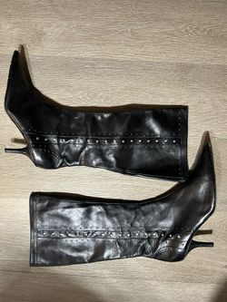 Michael Kors Leather Knee High Boots Kitten Heal Size 9