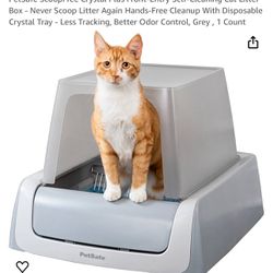 PetsafeScoopFree Crystal Plus Front-Entry Self-Cleaning Cat Litter Box - Never Scoop Litter Again Hands-Free Cleanup With Disposable Crystal Tray - Le
