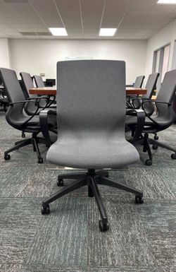 Gray Fabric Office Chair with Black Base