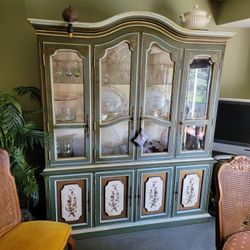 China Cabinet Top And Bottom With Plates Glassware