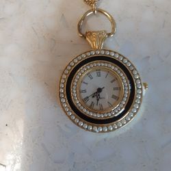 Round Gold-Tone Watch Pendant