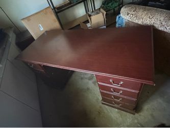 Dark wood desk