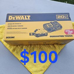 $100 Dewalt 6.0ah Battery + Fast Charger 6amp 