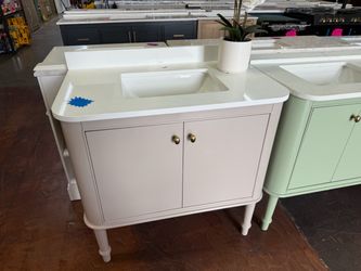 Collette 36 in. Single Sink Freestanding Bathroom Vanity in Greige with White  Quartz top