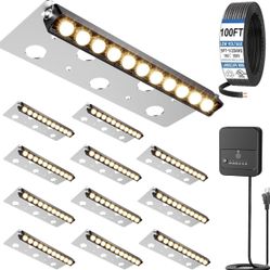 ZZXX All-in-One Retaining Wall Lights with Transformer, 7.87″ Hardscape Lighting, Low Voltage Landscape Lighting 2700K, IP68 Waterproof Outdoor Step L