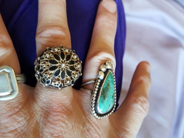 Beautiful 925 silver ring with onyx