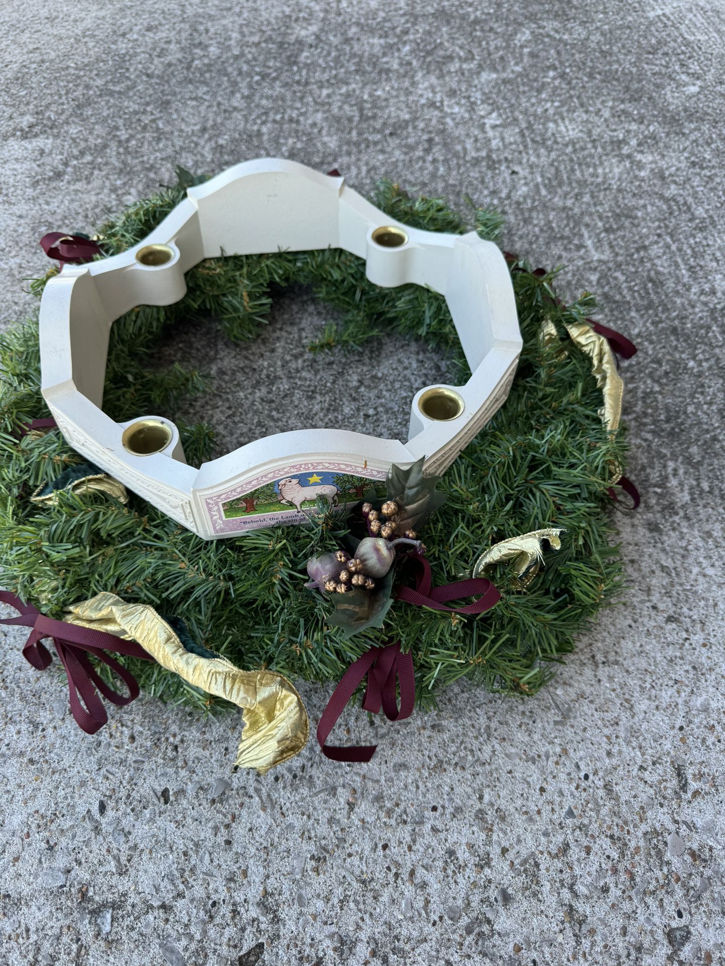 Vintage Christmas Wreath Tabletop Advent Shipping Avaialbe 