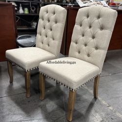 Beige Dining Chairs Set Of 2 Brand New In Box 