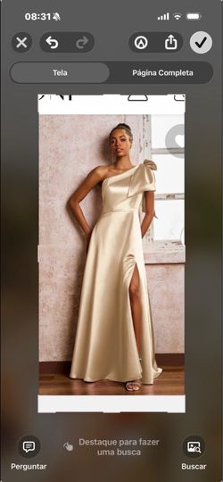 Champagne One-Shoulder Formal Dress – Size 2