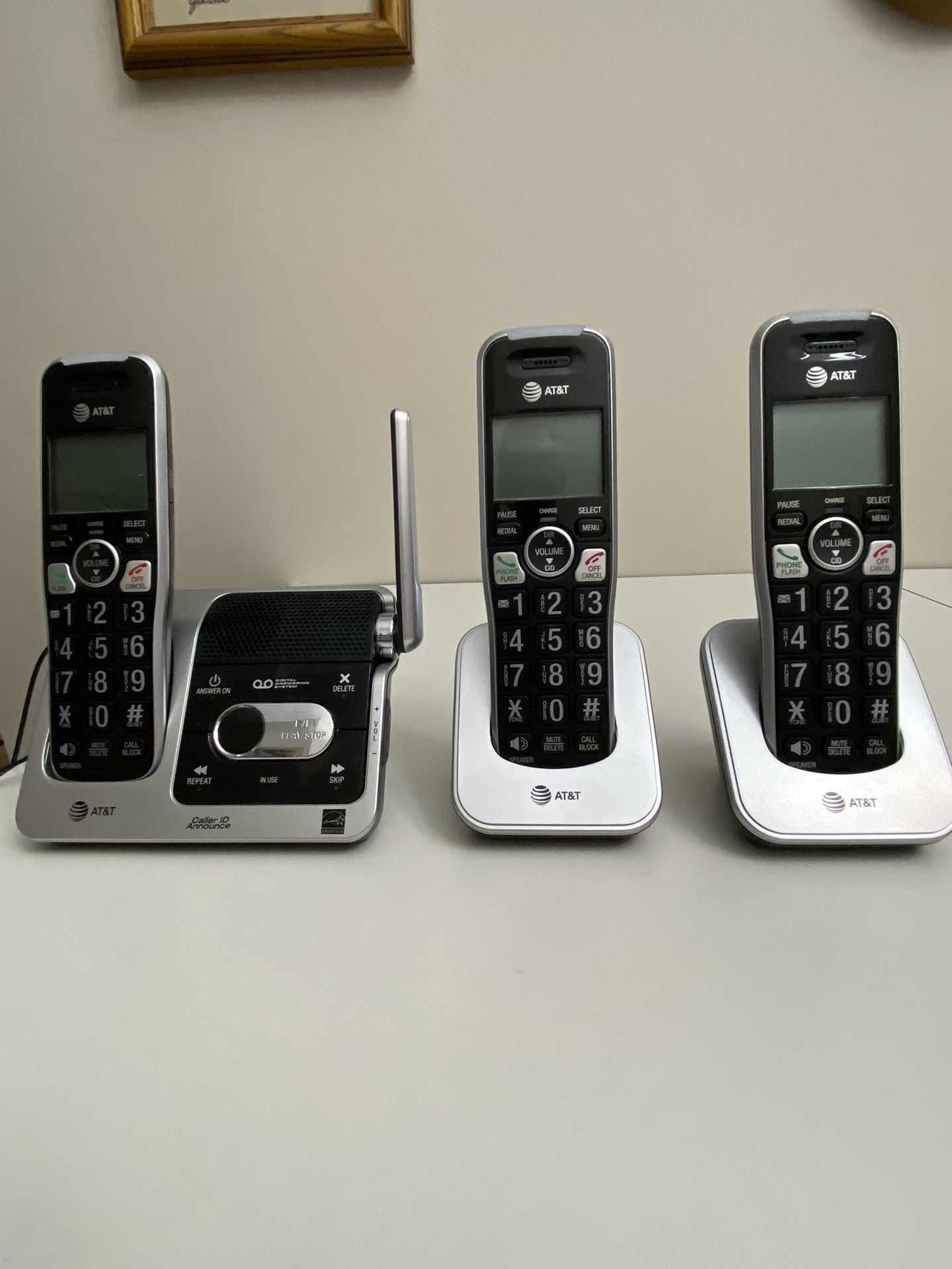 AT&T Remote Phone, 3 Phones, Base Plus 2charg Units