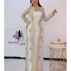 White Gold 2-Piece Dress: NEW 