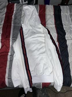 White Hoodie With Red Green 