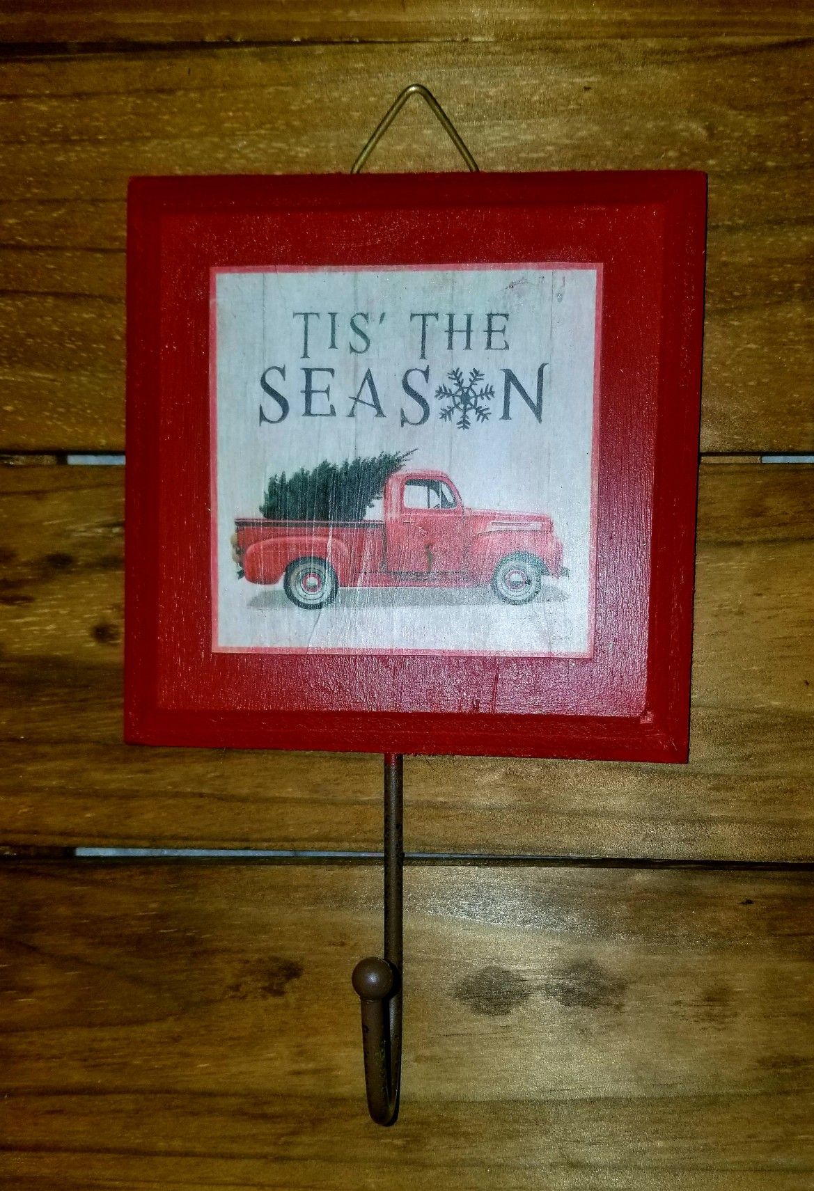 Red Truck Christmas Wall Hook