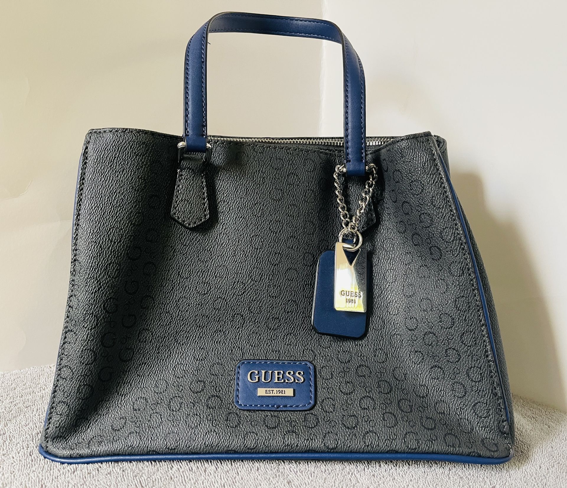 Signature Guess Handbag Grey & Blue