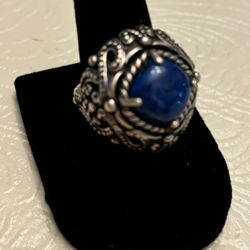 Vintage Lapis Sterling Silver Ring 