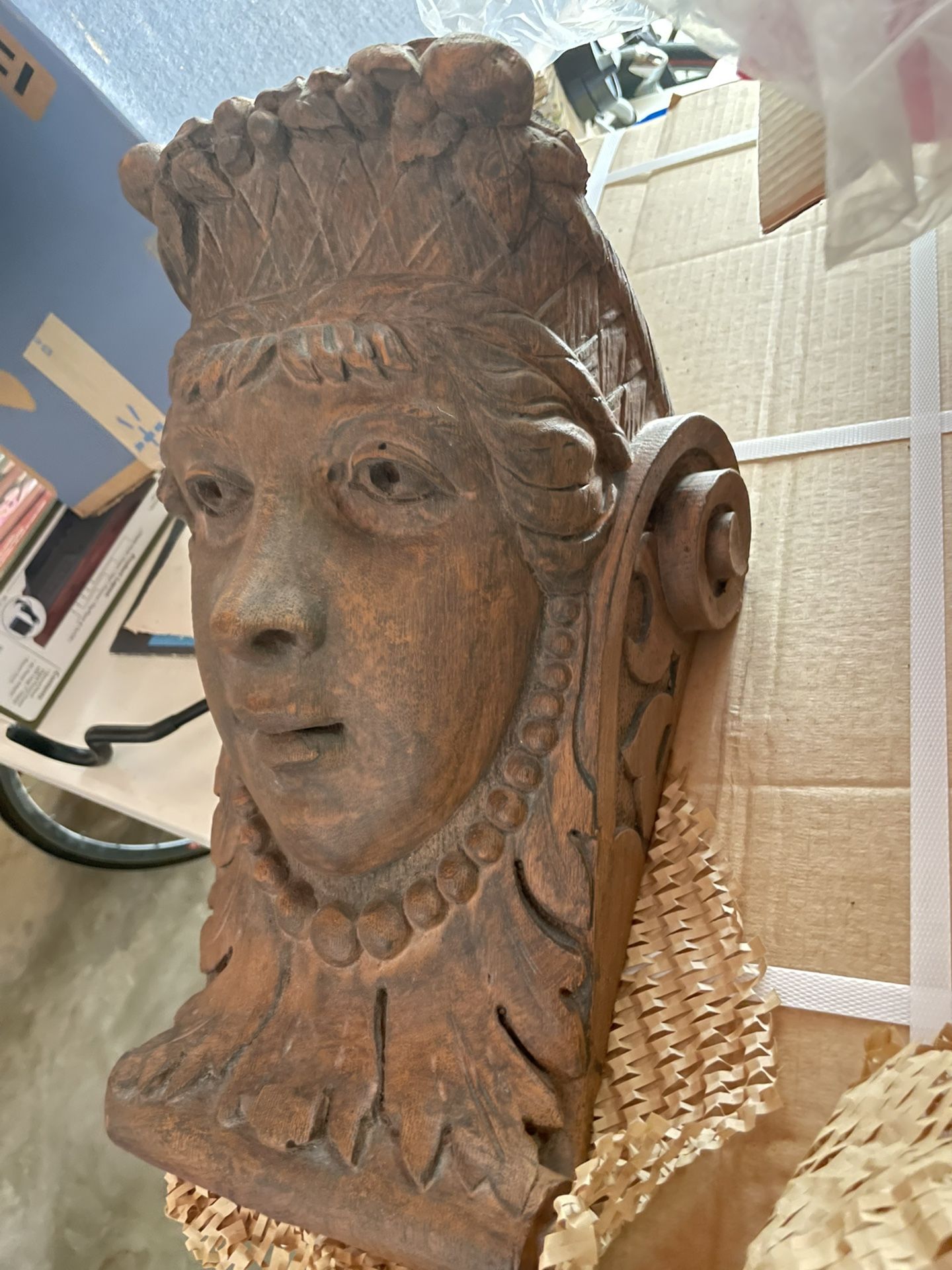 2 Matching Solid Cast Plaster Corbels