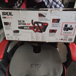 Skill twelve inch top handled chainsaw kit PWR core 40  one battery