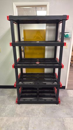 Heavy-Duty 5-Tier Plastic Utility Storage Shelving Unit