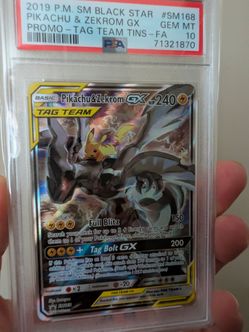 pokemon pikachu & zekrom PSA 10 gx tag team
