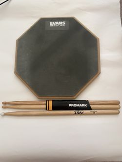 Evans Drum Pad + New Promark Drum Sticks