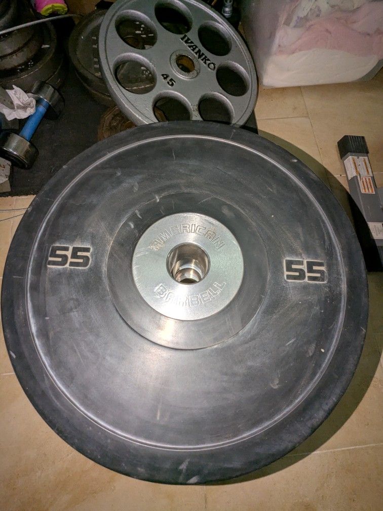 American Barbell 55lb Bumper Weight Plate(Pair)