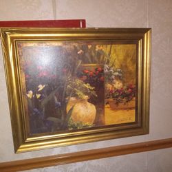  flower pots right by art fronckowiak on canvas framed