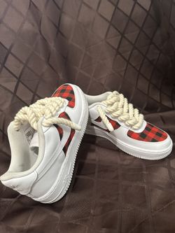 Nike, Shoes, Custom Nike Air Force Red Rope Laces