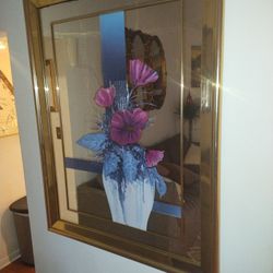 Vintage Reverse Painted Wall Mirror