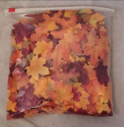 Bag of Over 400 Artificial Fall Maple Leaves