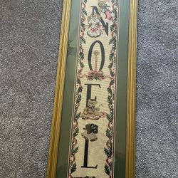 Framed  Cross Stitch Noel