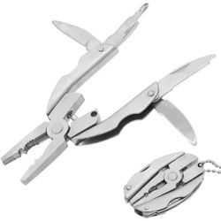 Portable Stainless Steel Multi-Tool Pliers Knife Keychain Screwdriver Travel Kit