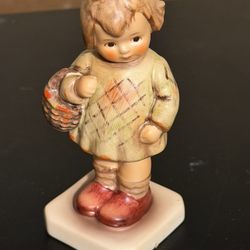 Vintage Goebel Hummel W. Germany 479 I brought You A Gift Girl Basket Figurine 