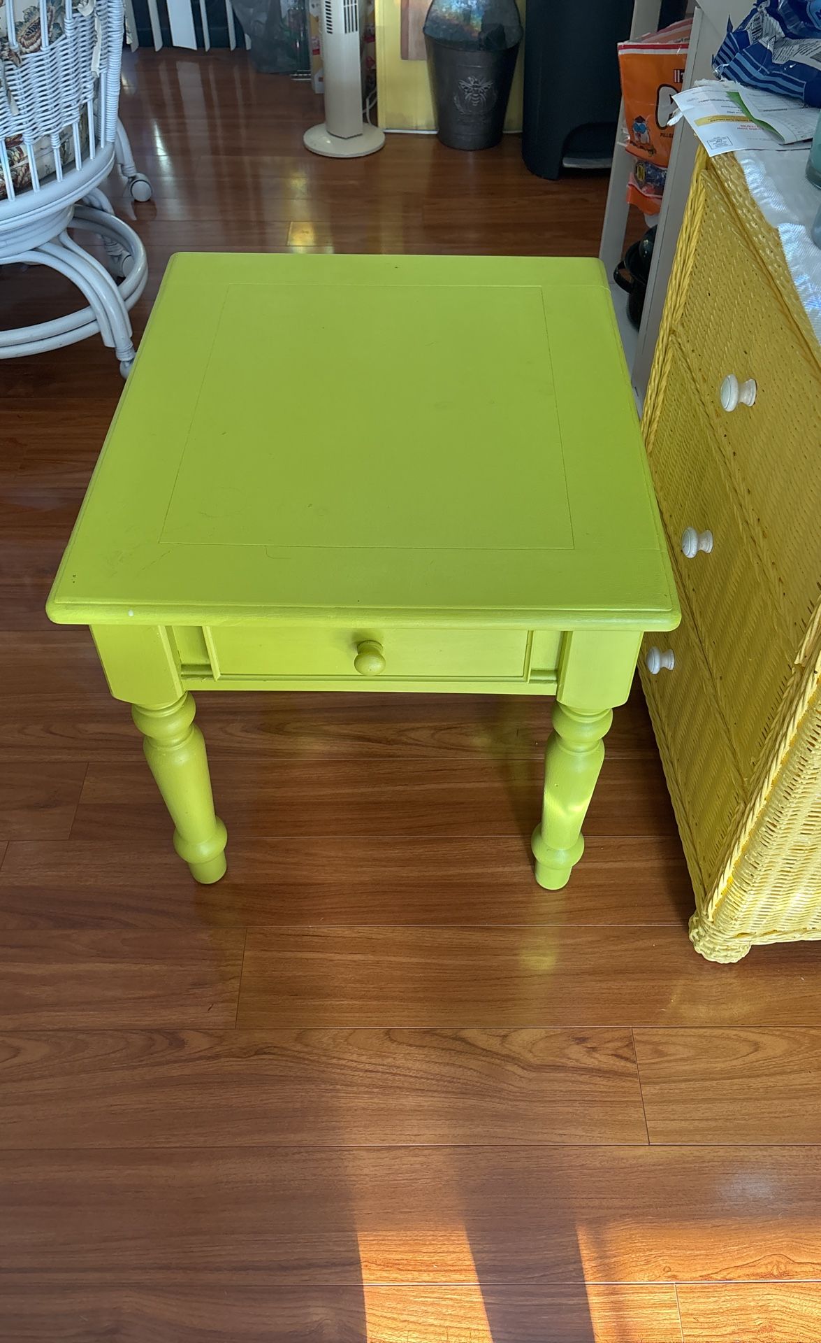 Painted Wood End Table