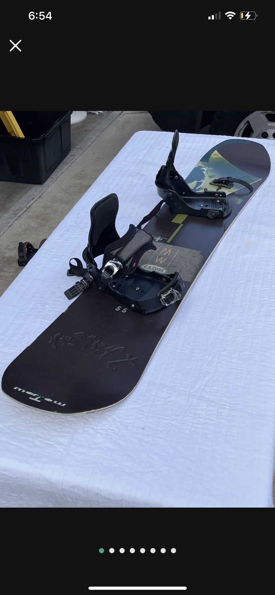 Morrow Revert Pro Snowboard 156 Cm With Bindings Missing 2 Straps On One Of Them Burton K2 Gnu Never Summer
