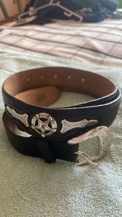 Western cowboy belt genuine leather vintage