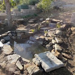 Koi Pond Garden Rocks Pebbles Landscape Outdoor Tent  Gazebo Patio Furniture Coach Fire Pit Pool 