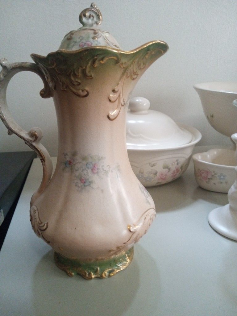 Early 19th Century Coffee Pot Limoges Occo Porcelain