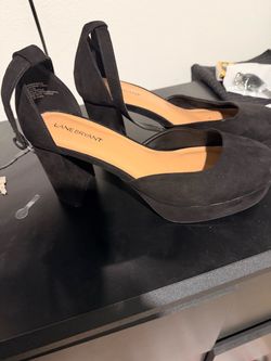 Lane Bryant Black Suede Platform Block Heels